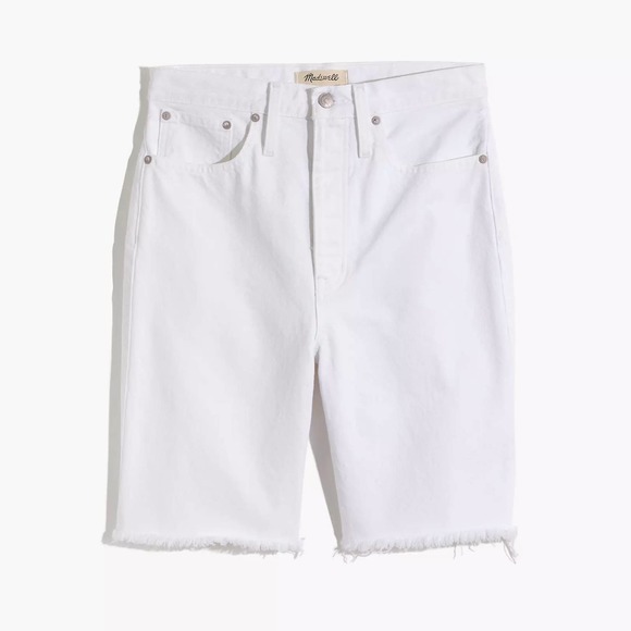 Madewell Pants - MADEWELL High-Rise Denim Shorts Long 27 Tile White NWT